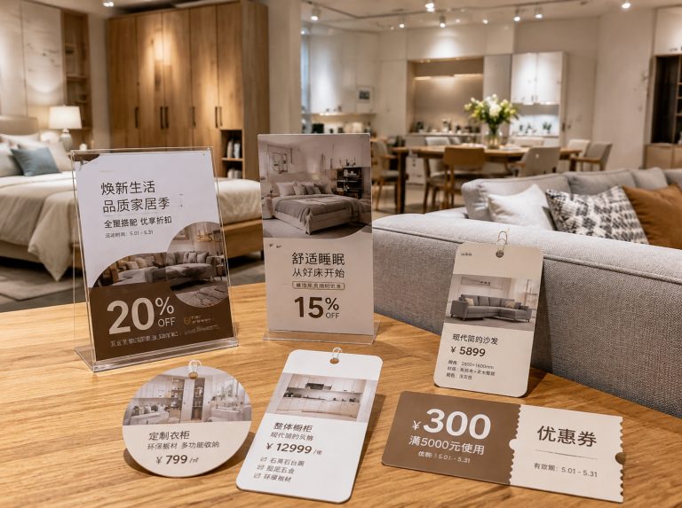 江源区家具门店单页海报与吊牌